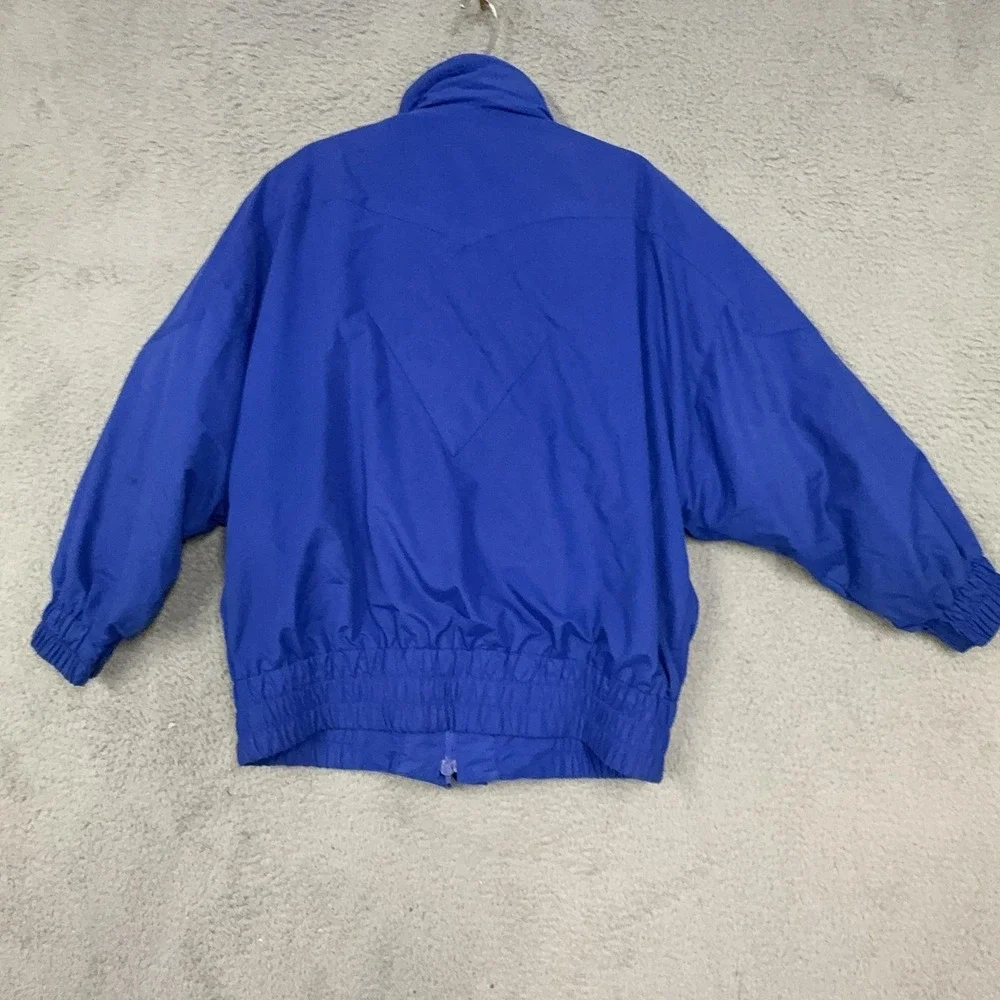 Vintage London Fog Jacket Mens Large Blue Nylon Aztec Insulated Bomber 90s